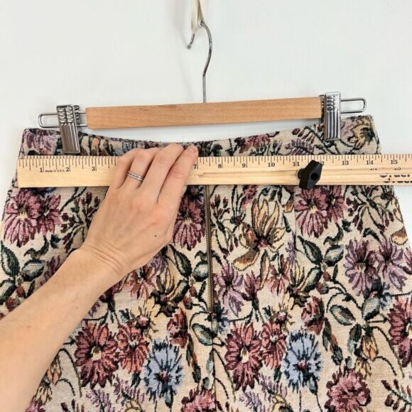 Icone Simons Women’s Small Floral Tapestry Textured Mini Skirt Granny Boho Cute - Picture 7 of 9